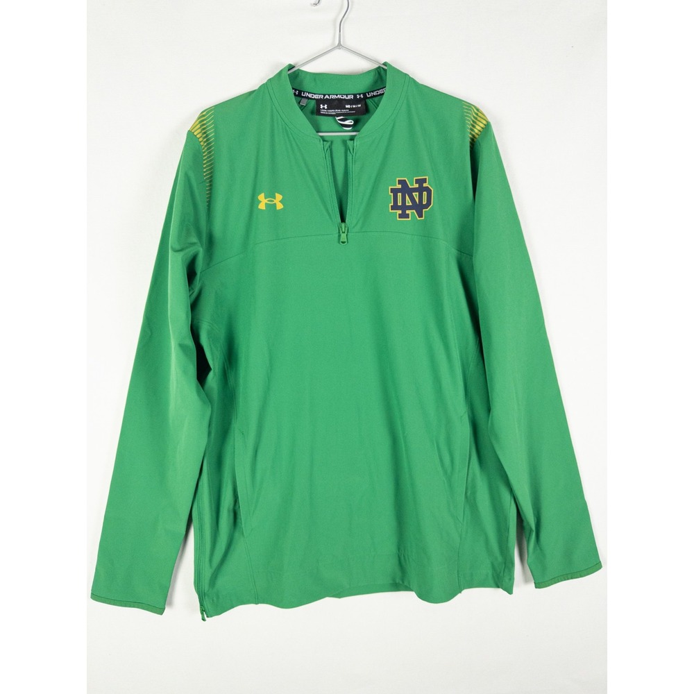 Under Armour Notre Dame Fighting Irish Quarter Zip Pullover Mens M Green Streetw